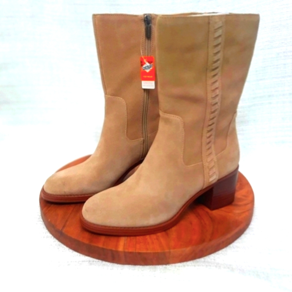 NWT VINCE CAMUTO MID-SHAFT SUEDE BOOTS ZELCINNA TORTILLA VERONA Size 6.5 - Picture 6 of 14